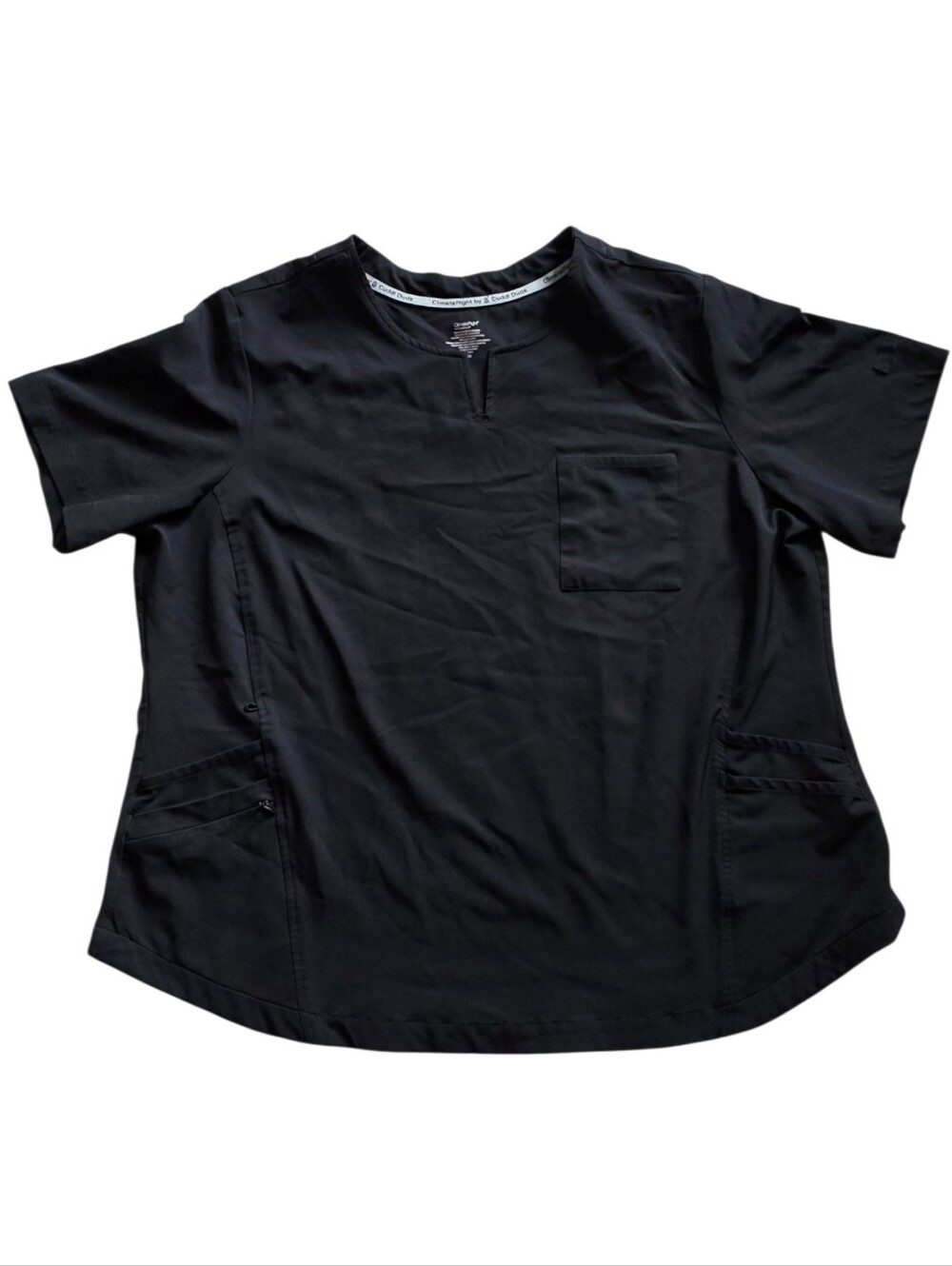 Climate Right by Cuddl Duds 3XL Women Black Scrub Top Plus Size